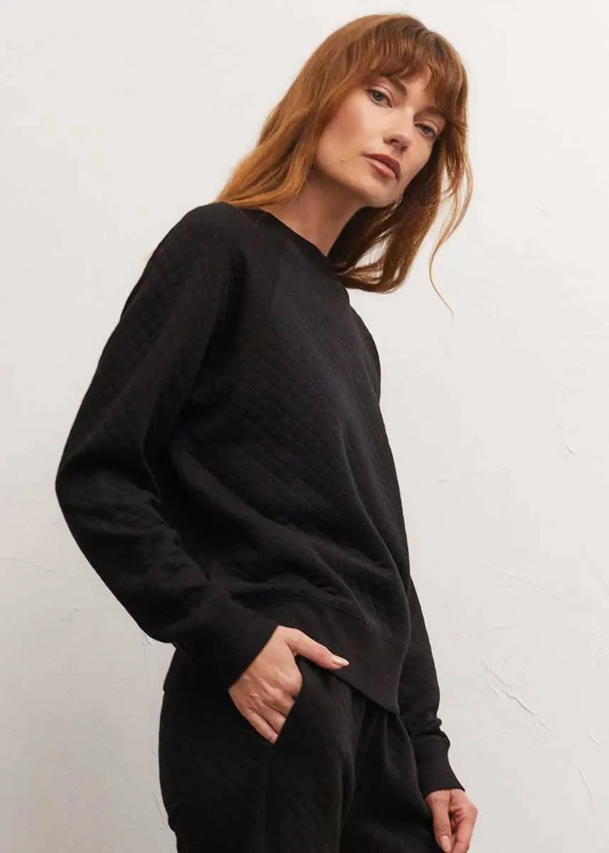 Black Volt Quilted Sweatshirt