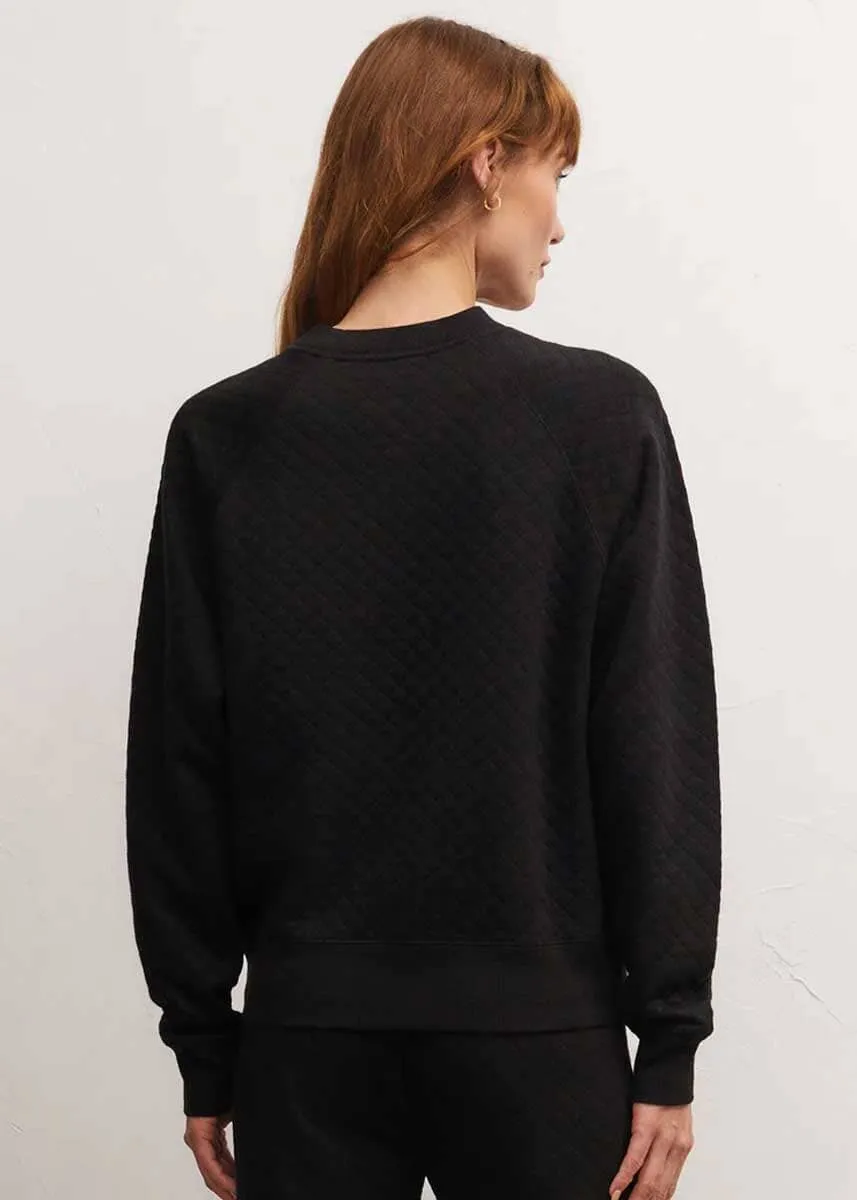 Black Volt Quilted Sweatshirt