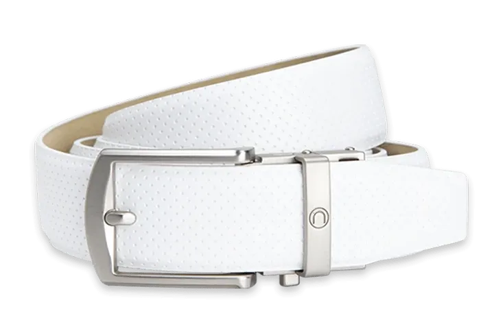 Matte White Golf Belt with Birdie Design