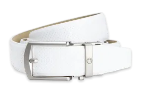 Matte White Golf Belt with Birdie Design