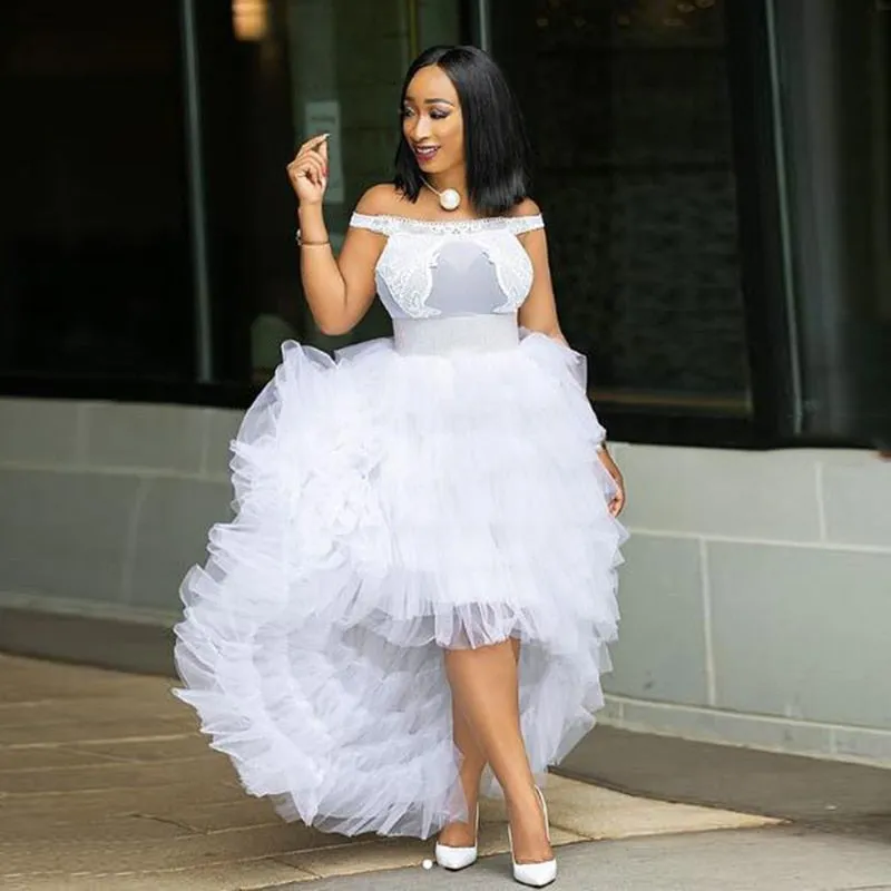 WHITE HIGH LOW TULLE SKIRTS