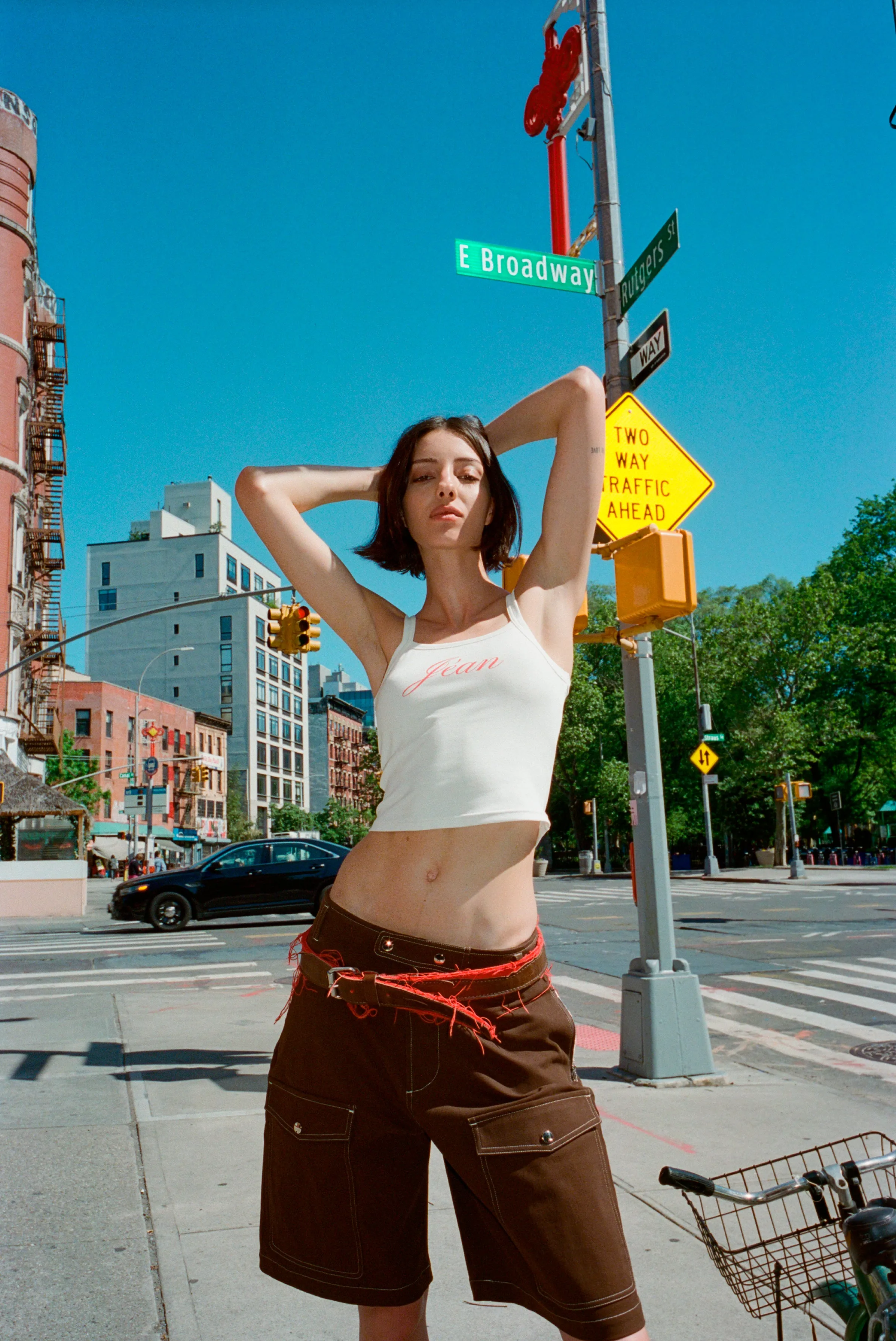 White Tank Top made from Denim