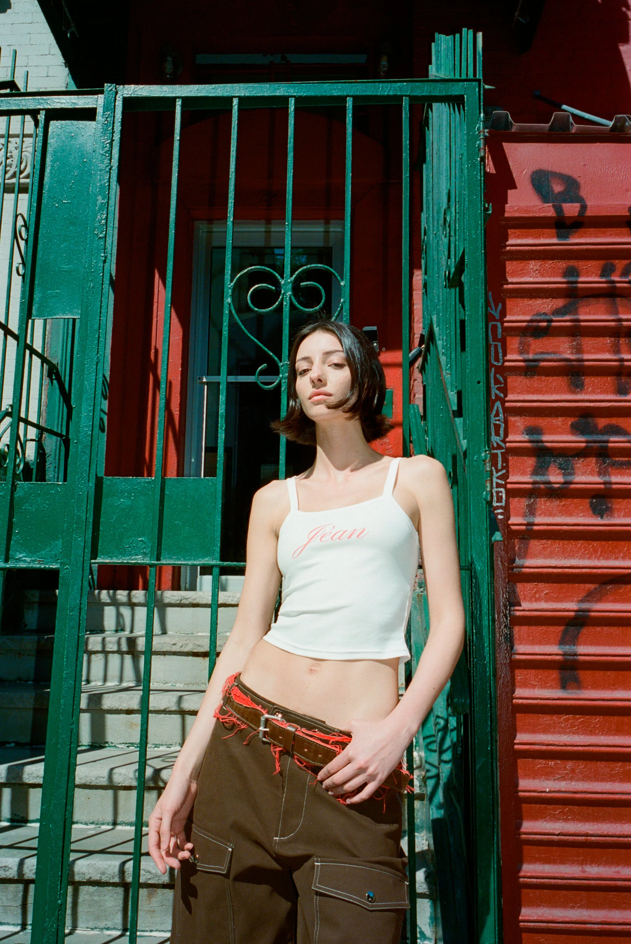 White Tank Top made from Denim