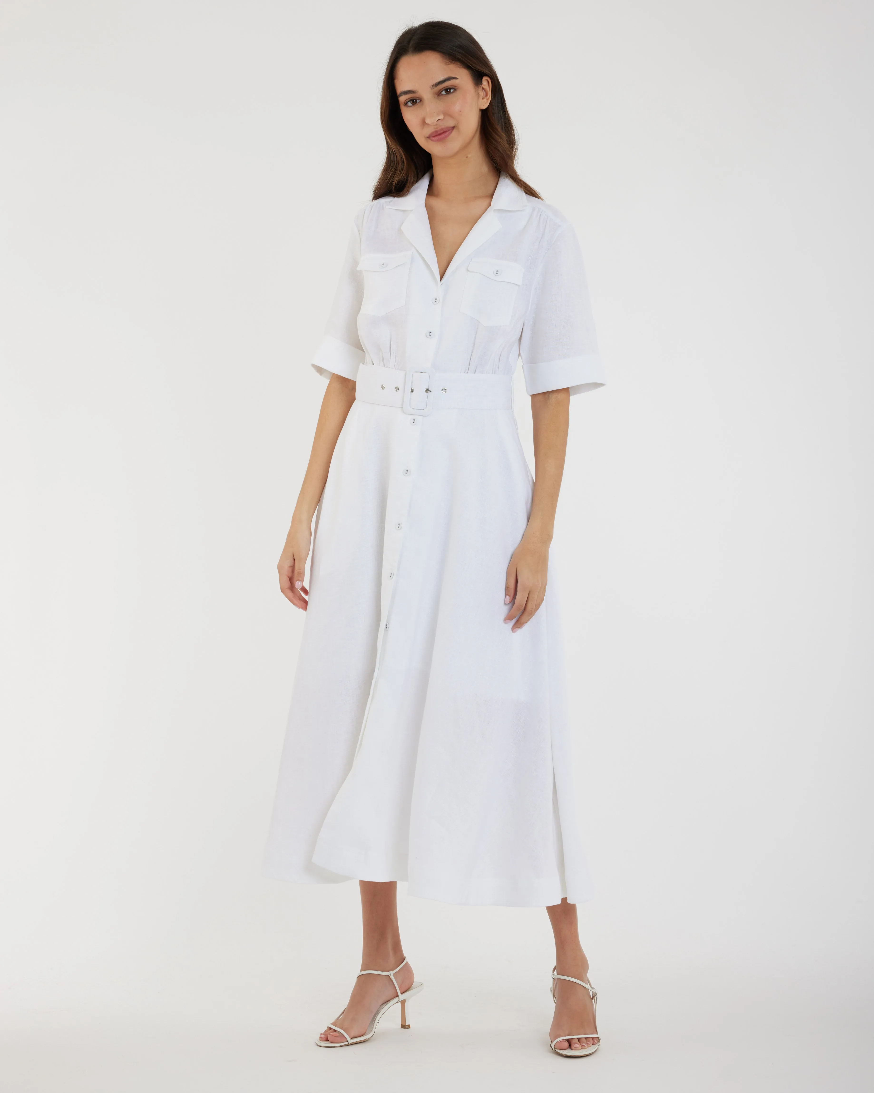 White Linen Dress