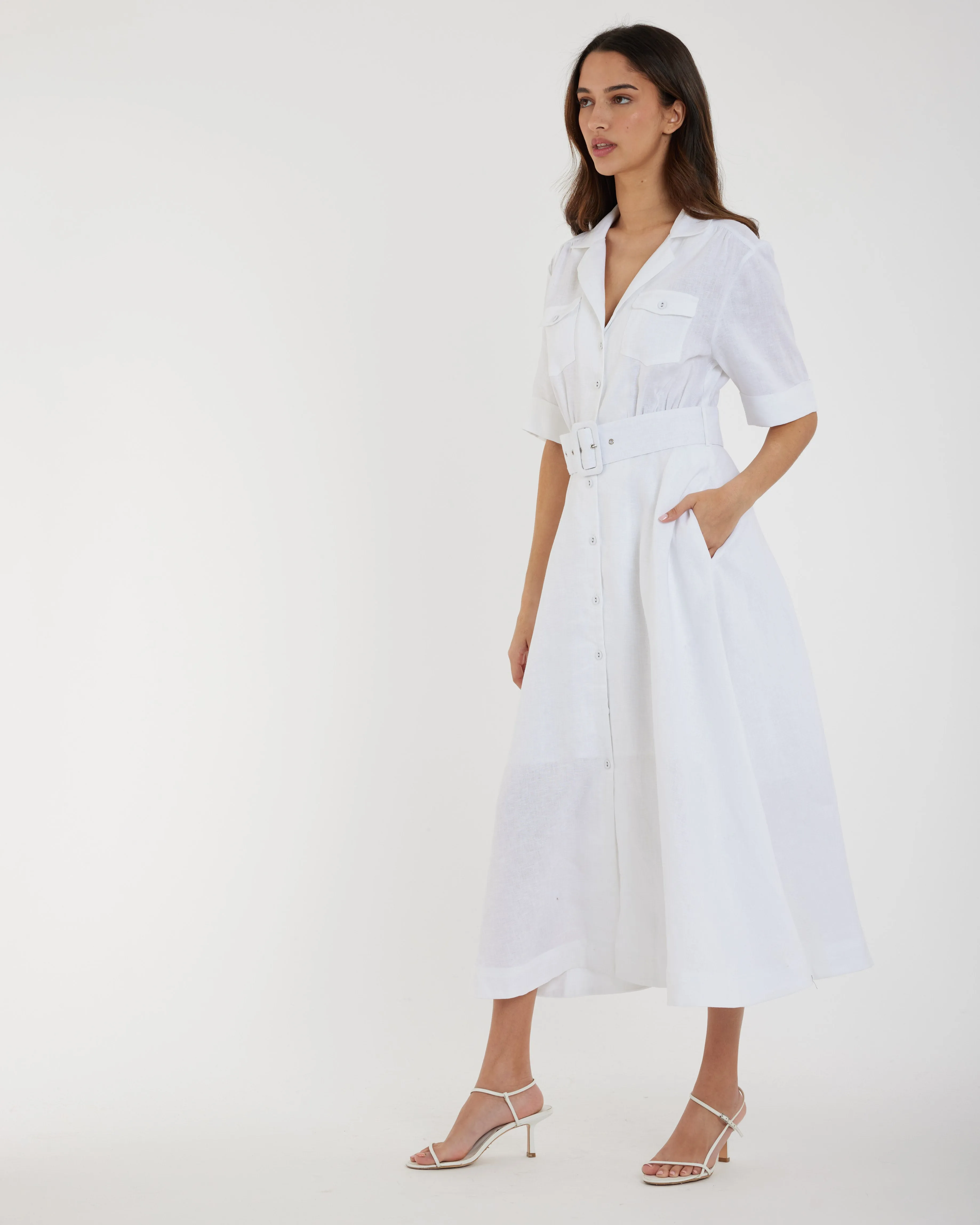 White Linen Dress