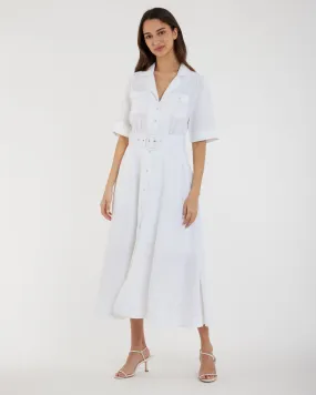 White Linen Dress