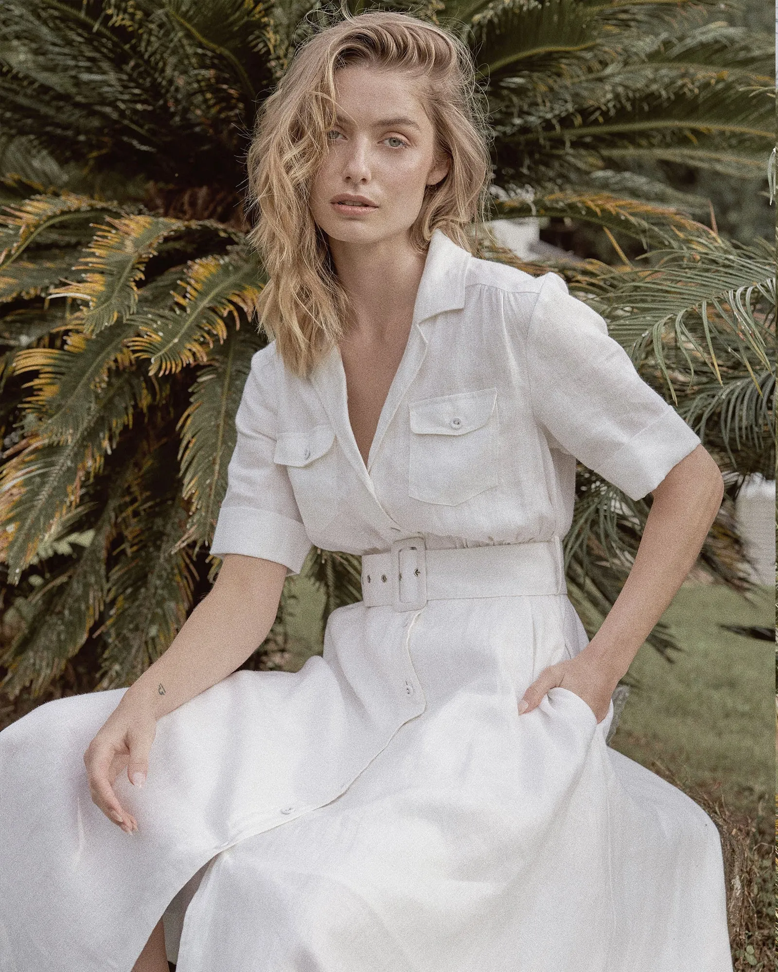 White Linen Dress