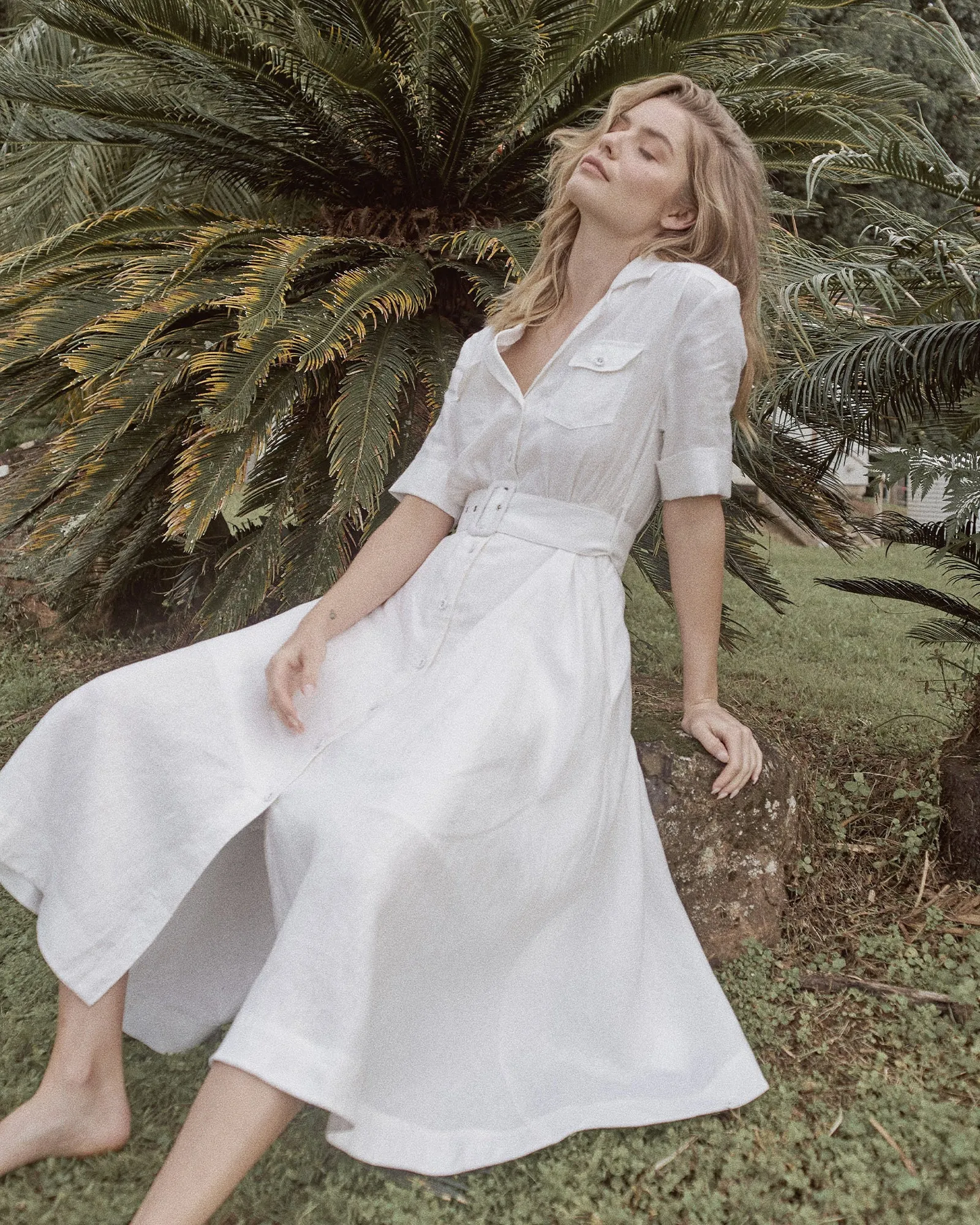 White Linen Dress