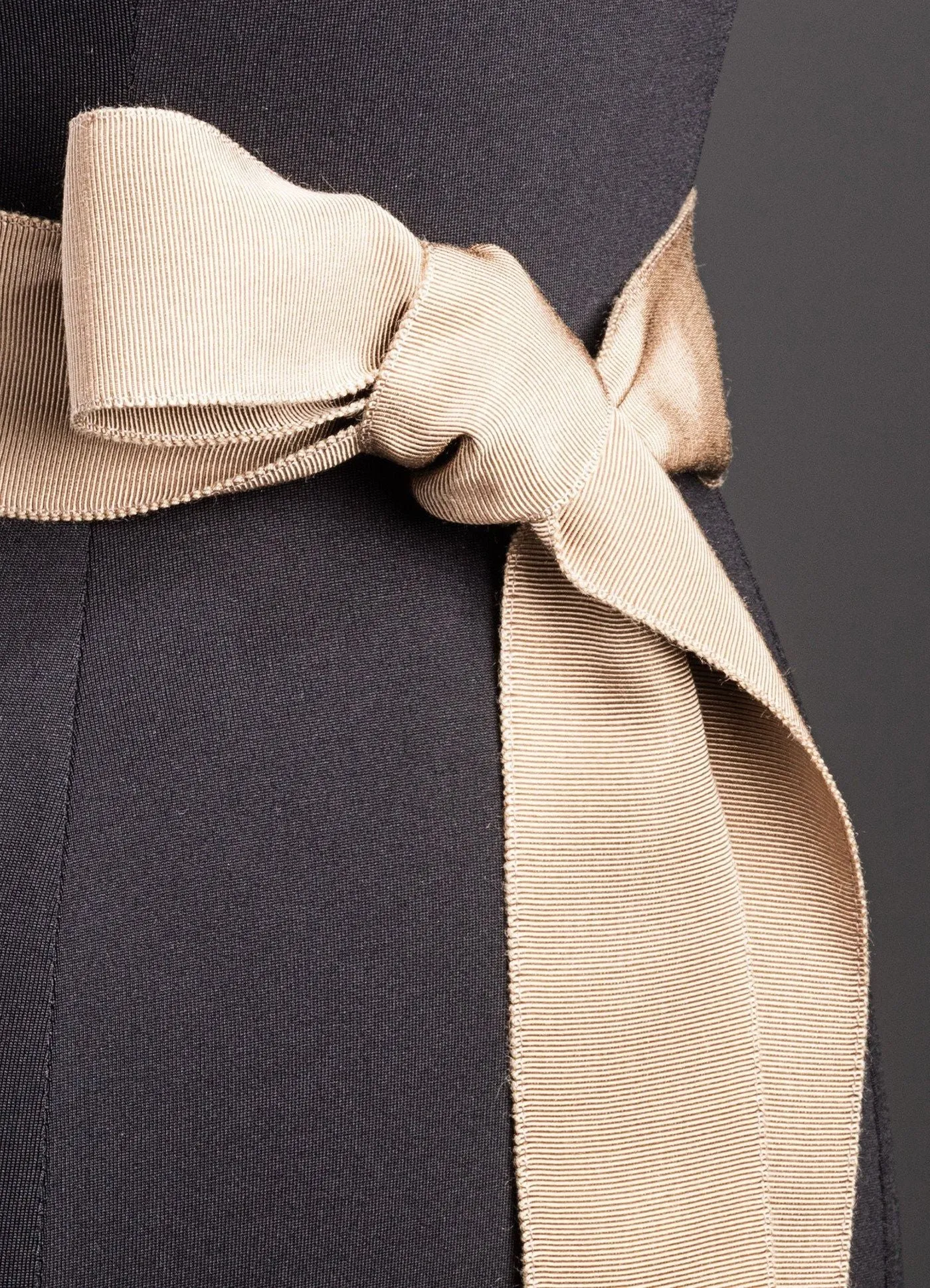 Wide Pale Taupe Ribbon Belt