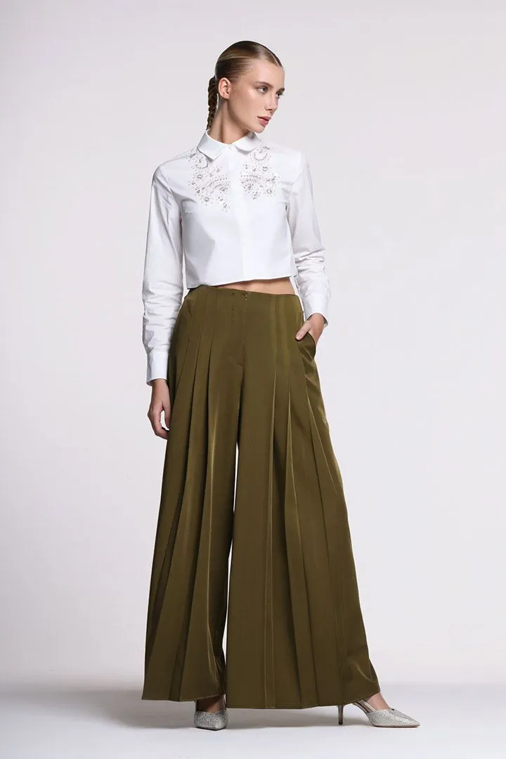 Stylish Wide Pleated Pants