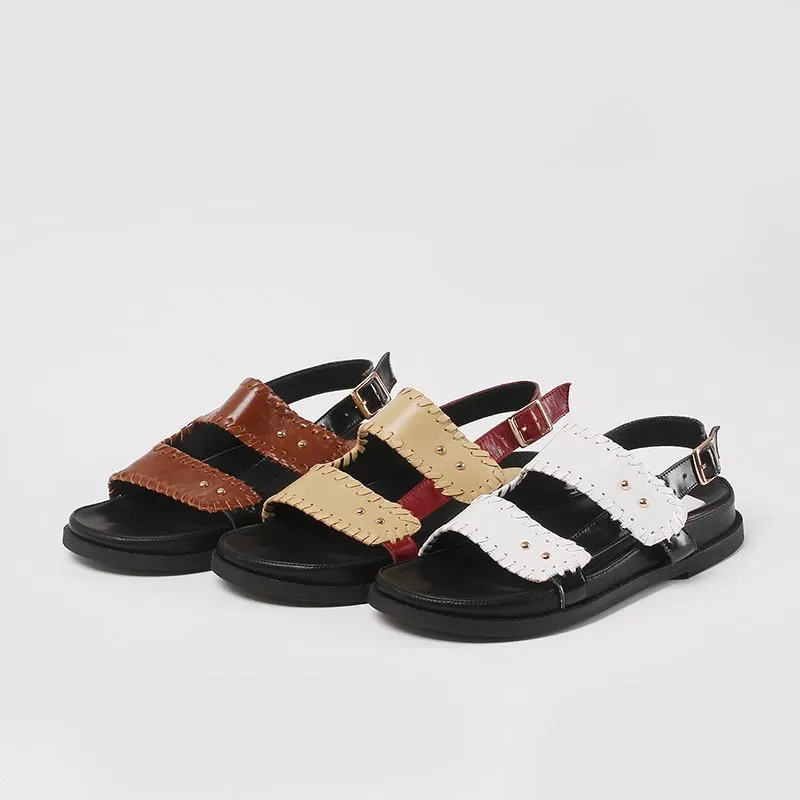 Color Contrast Buckle Women's Sandals