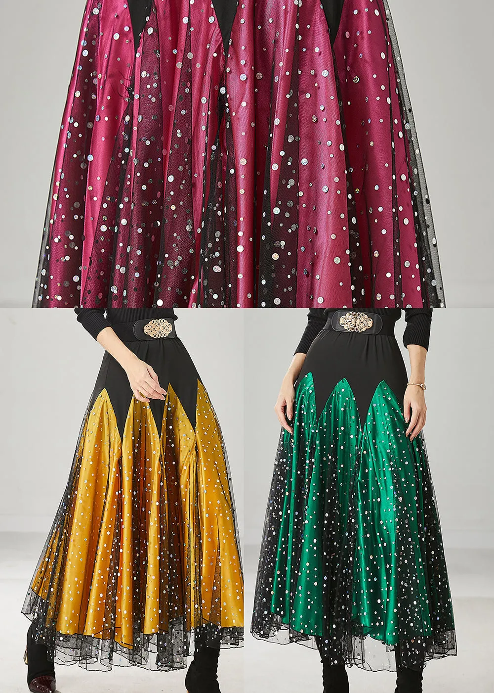 WOMEN MULBERRY ZIRCON TULLE SKIRTS