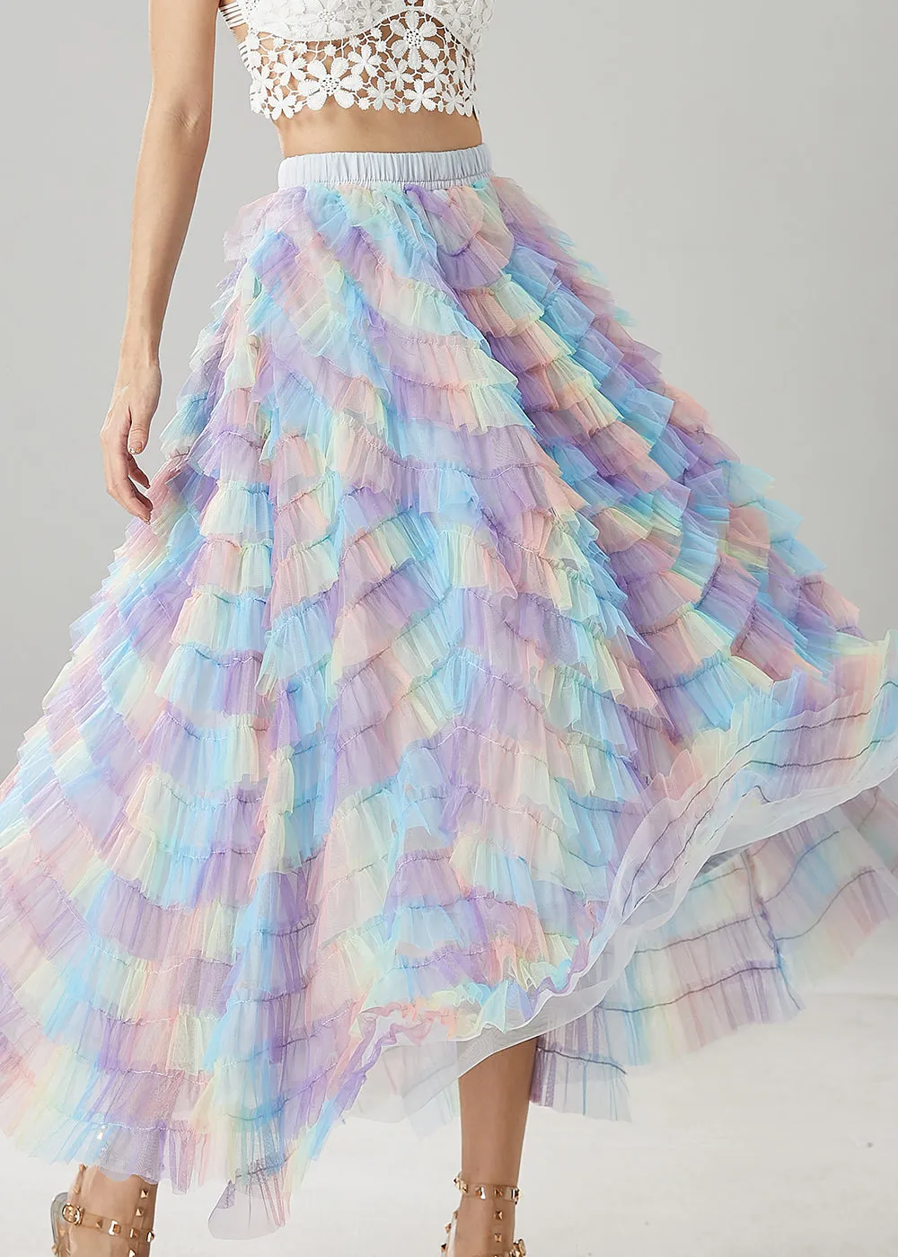 Rainbow Extra Large Hem Summer Tulle Skirts for Women