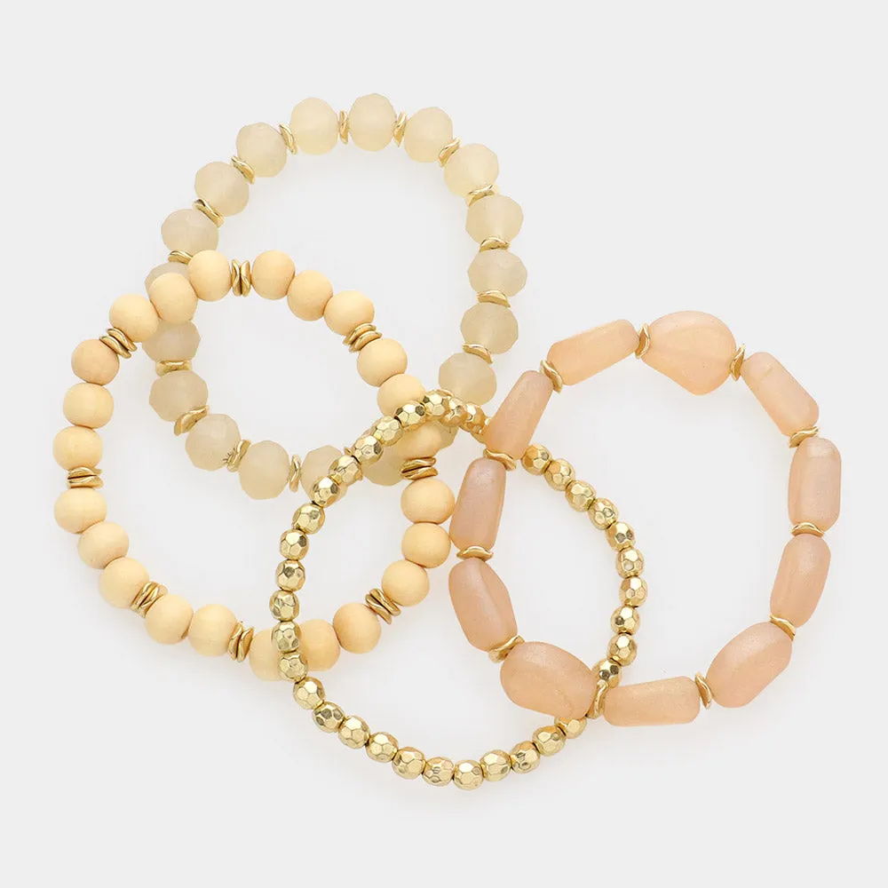 Wooden Ball Multi Beaded Bracelets