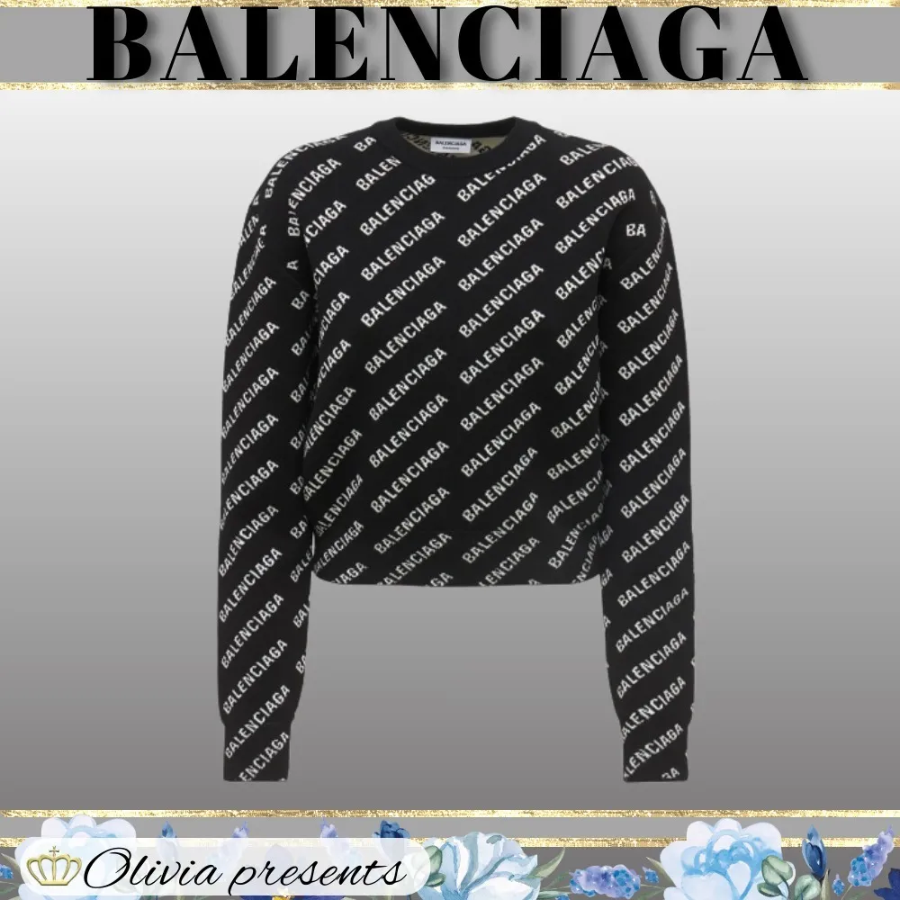 Balenciaga Crew Neck Wool Street Style Long Sleeves Cotton