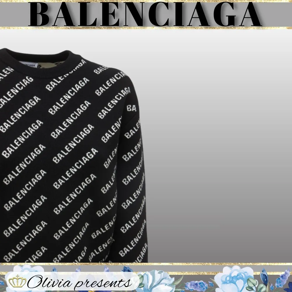 Balenciaga Crew Neck Wool Street Style Long Sleeves Cotton