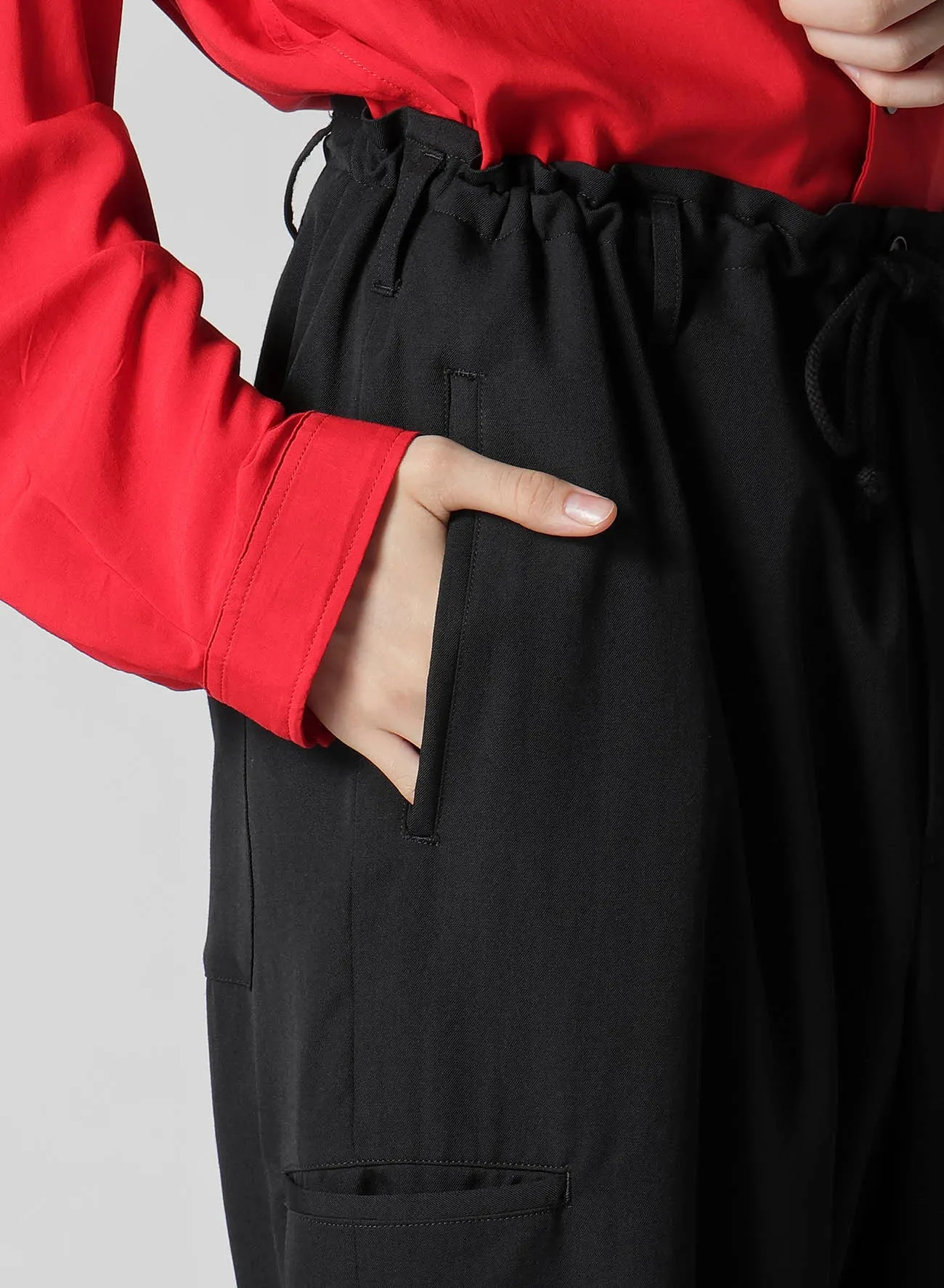 WOOL GABARDINE RIGHT AND LEFT LEG POCKETS PANTS