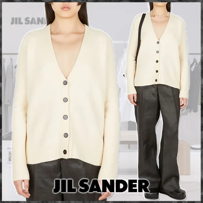 Wool Long Sleeve Cardigan for Casual Street Style Looks by Jil Sander