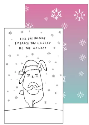 Yoga Bunny Holiday Greeting Card