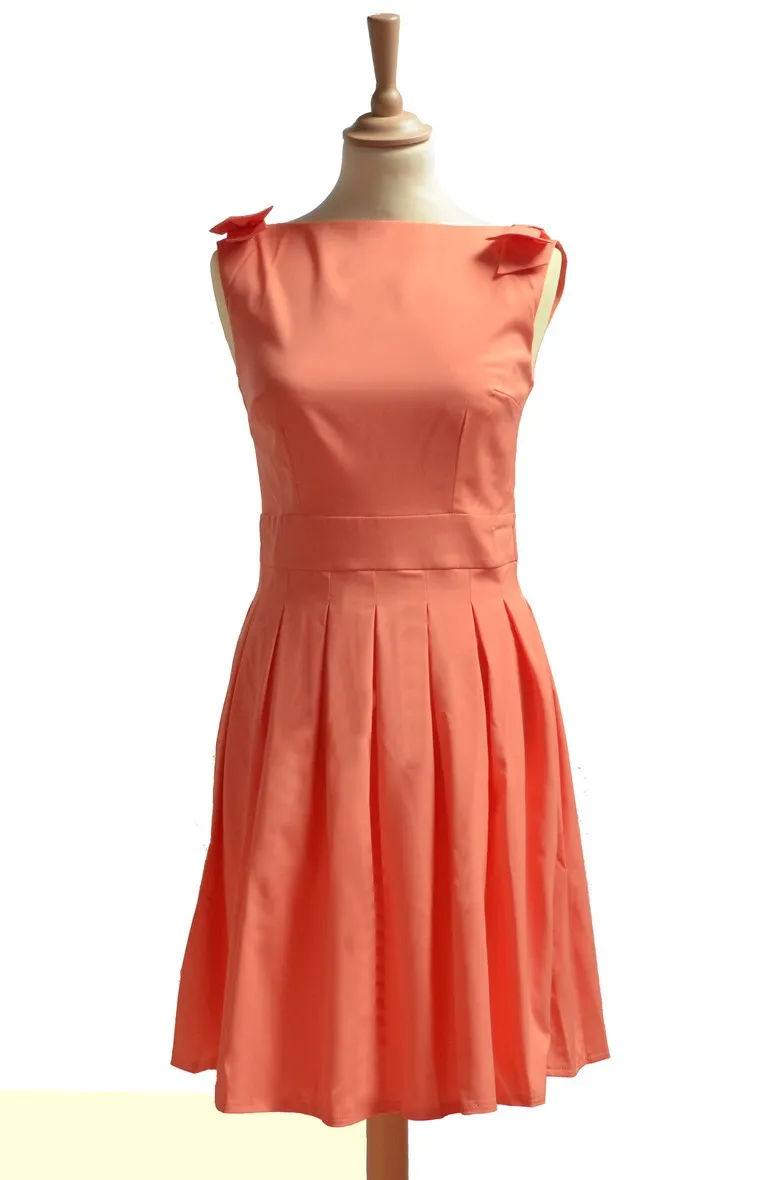 Pleated Orange Dress