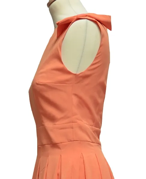 Pleated Orange Dress