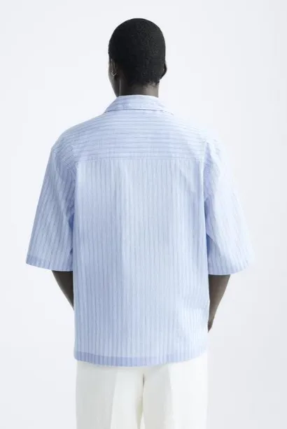 ZARA Striped Short Sleeves Cotton Shirts