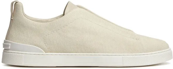 Zegna Triple Stitch canvas sneakers Neutrals