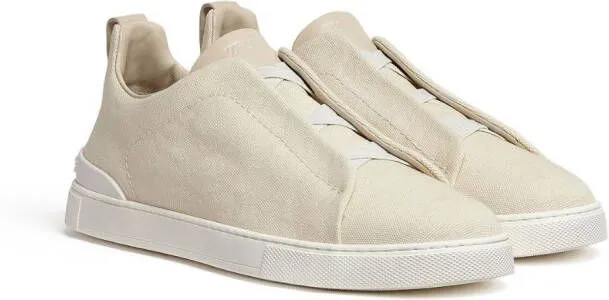 Zegna Triple Stitch canvas sneakers Neutrals