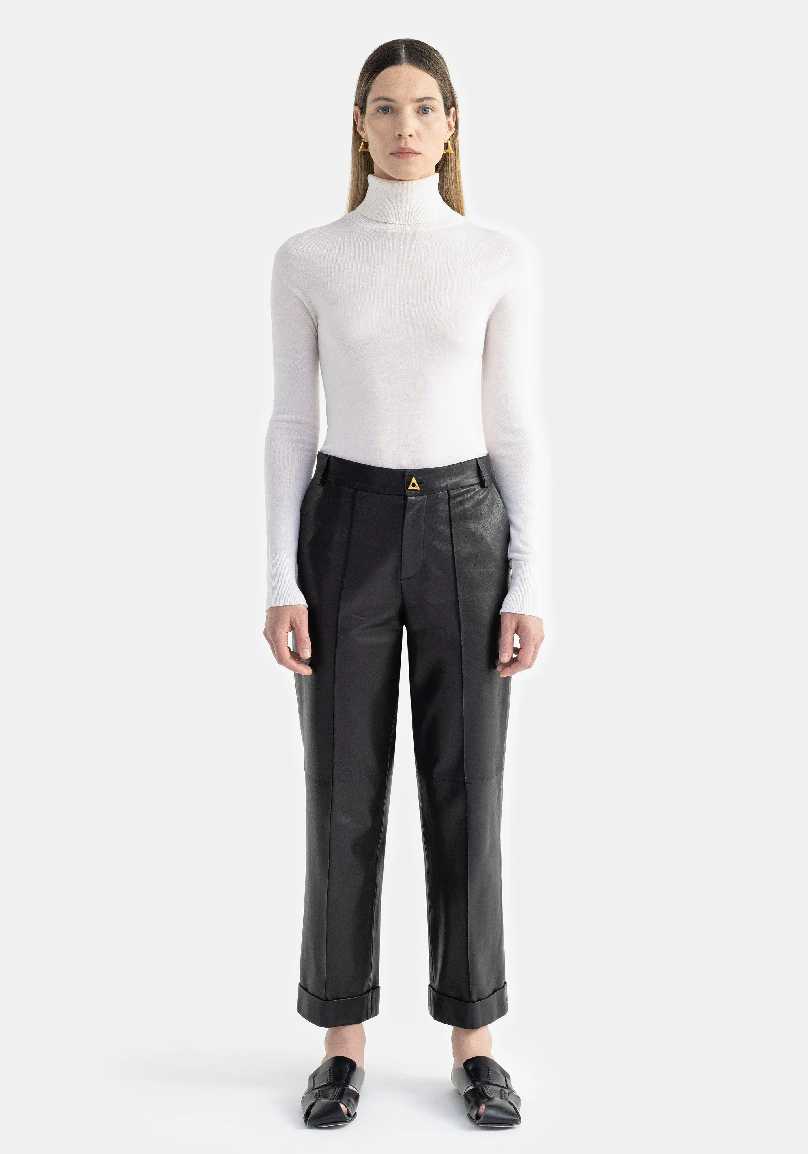 ZIMA Leather Cuffed Pants