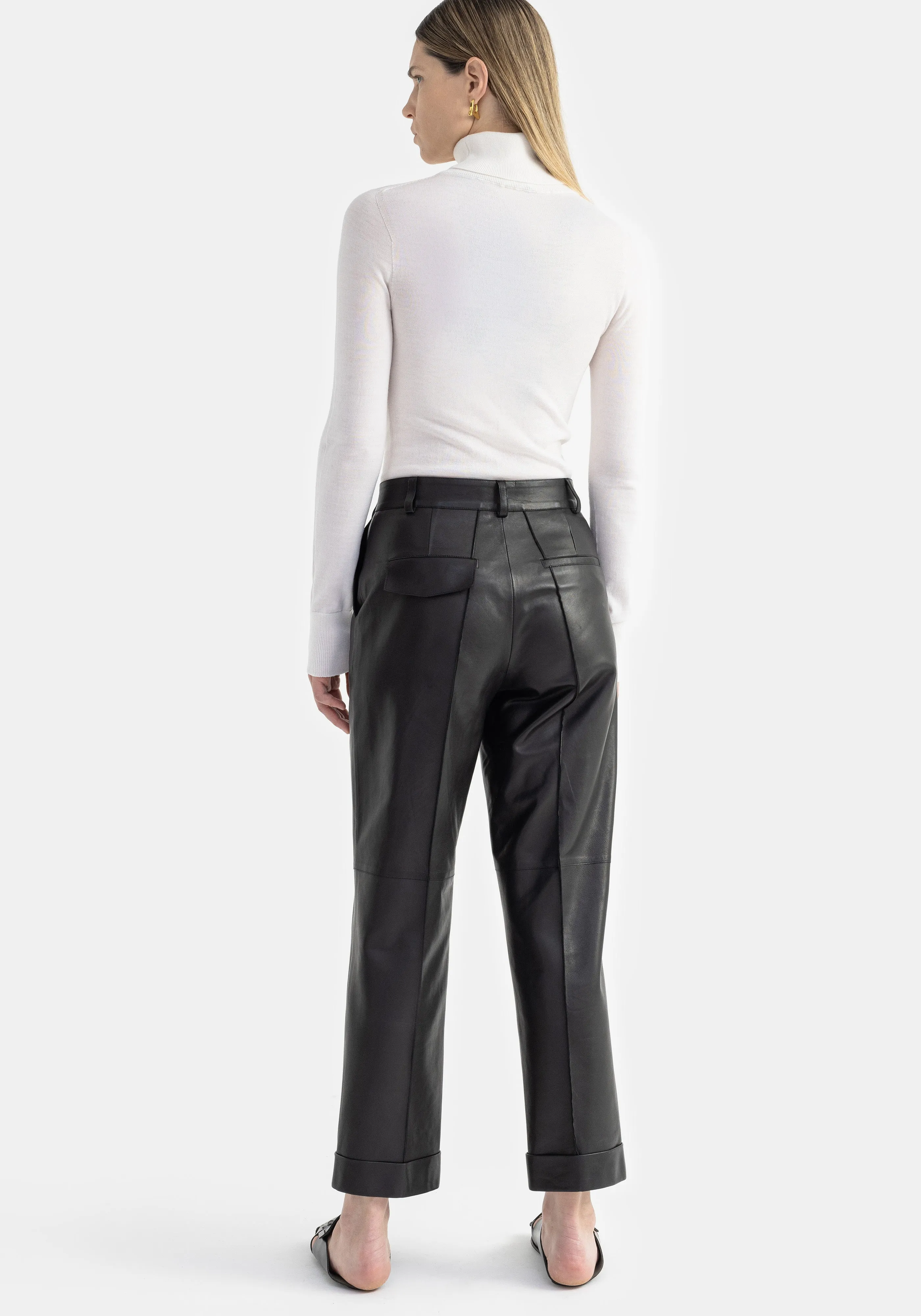 ZIMA Leather Cuffed Pants